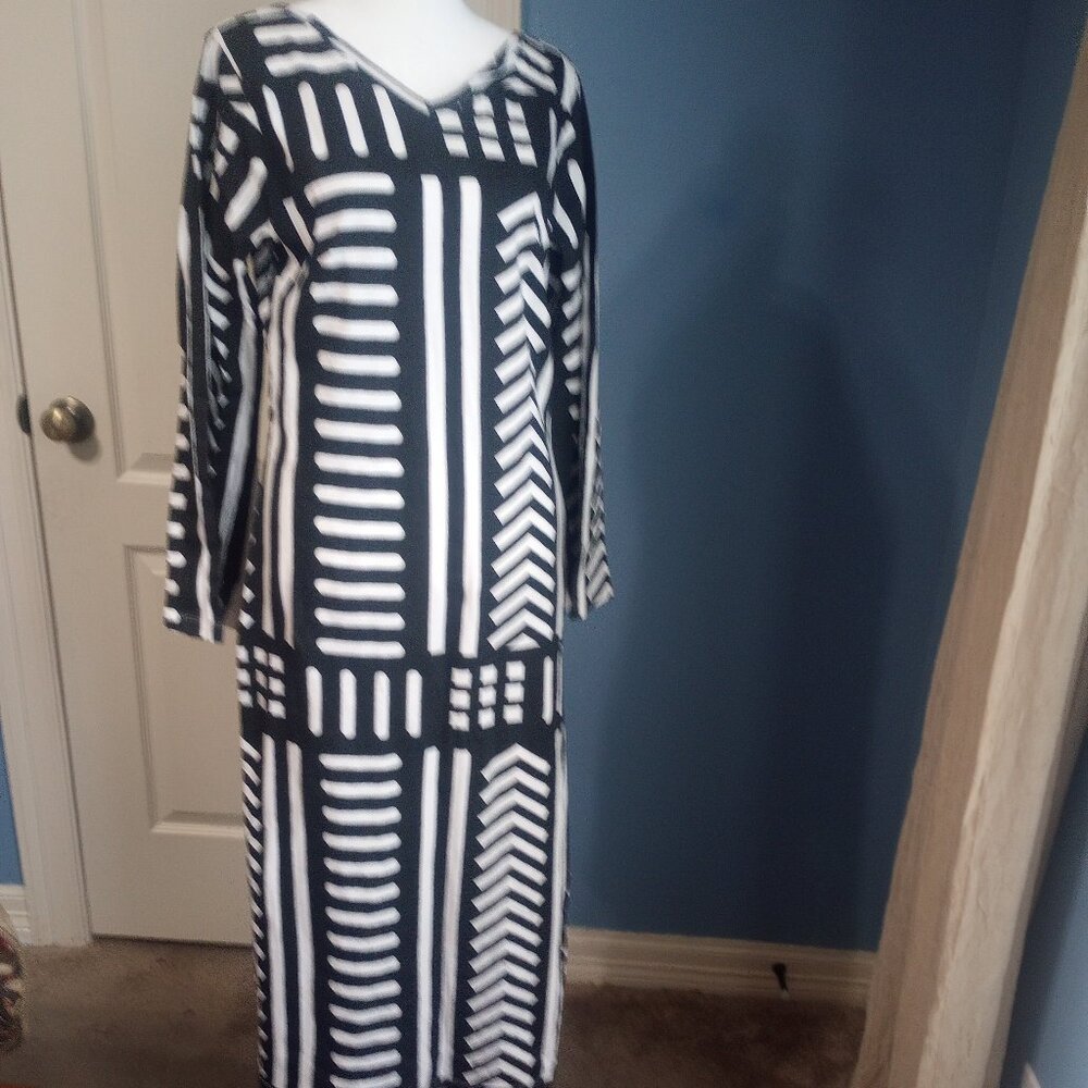 Ashro Black & White Sheath Dress